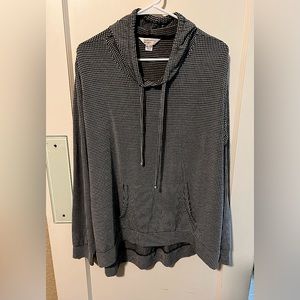 Weatherproof Brand, Black and White Houndstooth Hoodie, Lightweight Women’s XXL